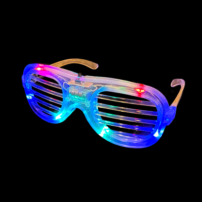 4er-Set LED Brillen Partybrille in versch. 4 Farben - leuchtet und blinkend -