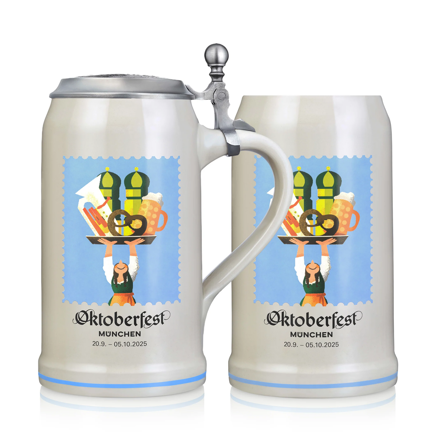 offizieller Oktoberfest Krug 2025 der Stadt München - mit Zindeckel - Sammlerstück