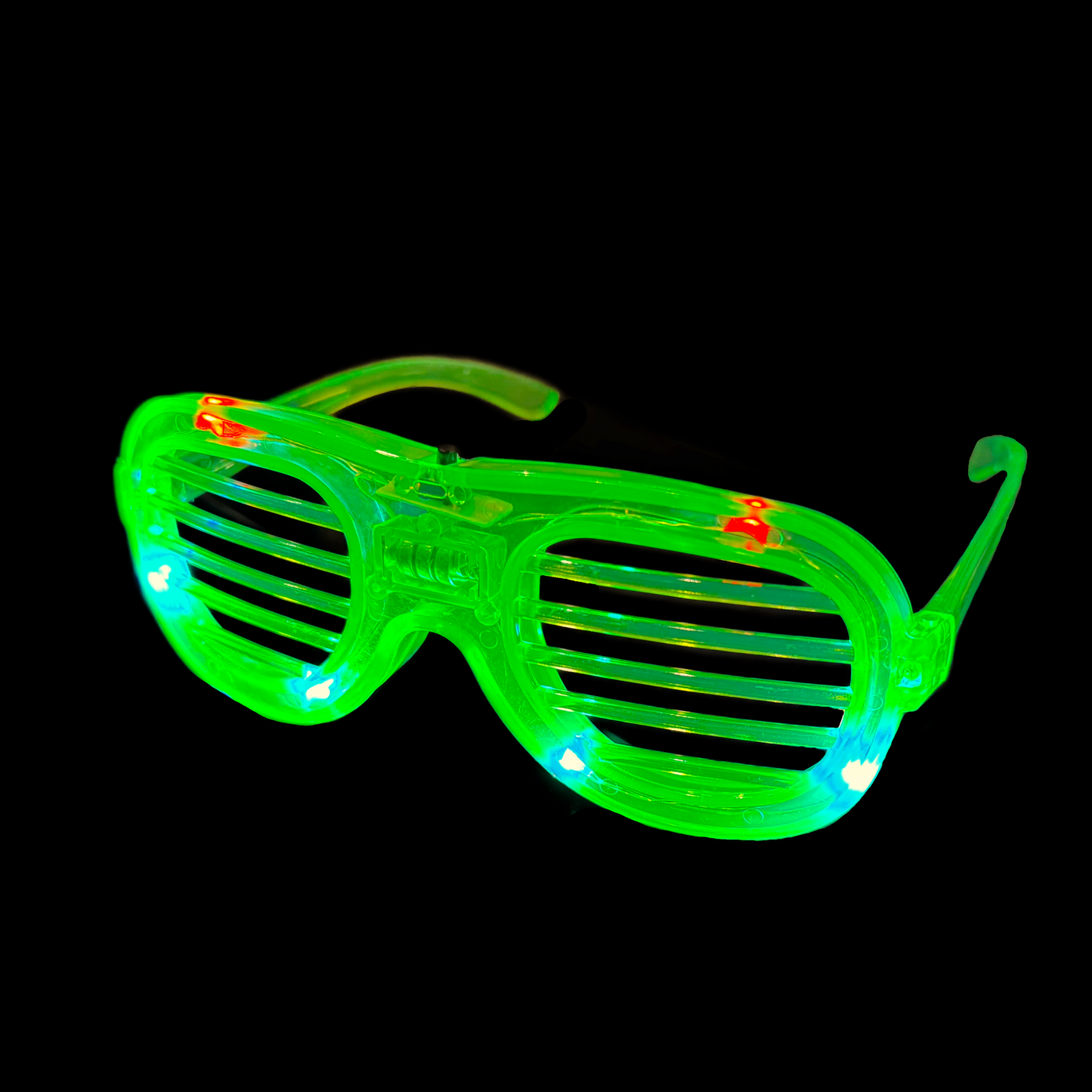 4er-Set LED Brillen Partybrille in versch. 4 Farben - leuchtet und blinkend -
